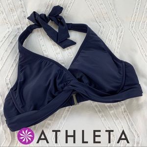 Athleta Tara Halter Bikini Top, 36B/C, Dress Blue